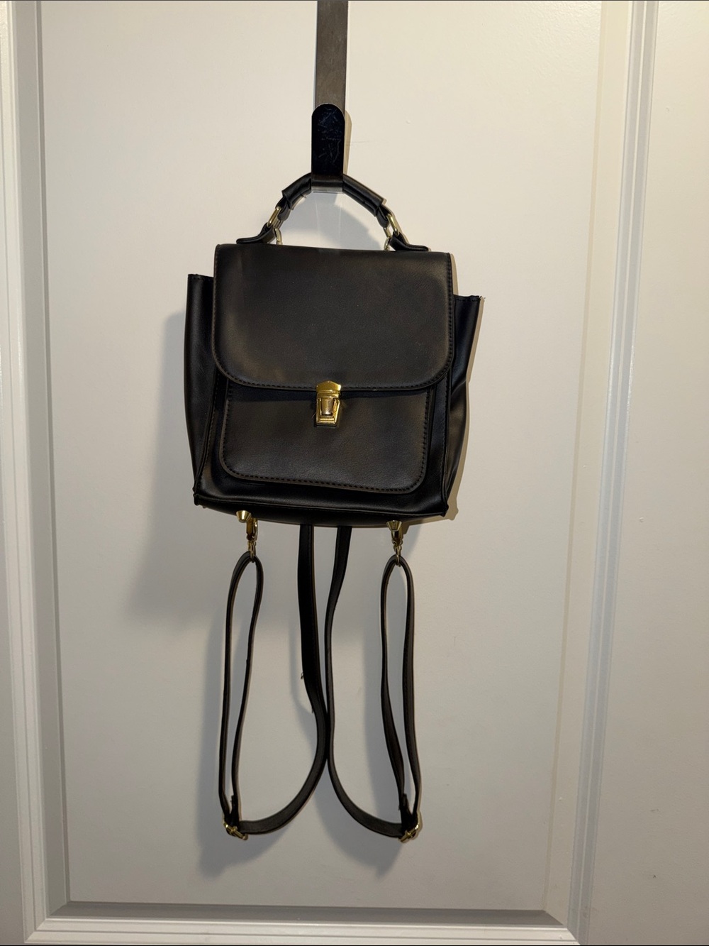 Madden Girl Black Bag with Removable Straps and Gold Hardware